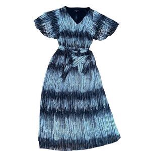 NWT LANE BRYANT Black & White Tie Waist Maxi Dress Size 16